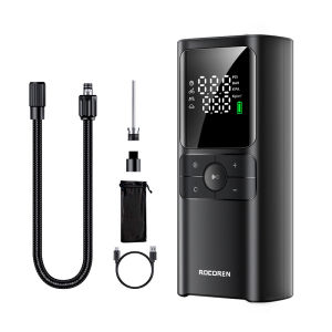 Rocoren Air Compressor Pump Tire Inflator Intelligent Wireless Air Pump for Car automobile Motorcycles and Bicycles