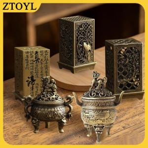 ZTOYL Vintage hợp Kim Hương Burner Stick chủ ba chân Rỗng ra mini Gỗ đàn hương Lư Hương Burner trang trí nhà
