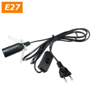 Dây Cáp Nguồn 1.8M Có Công Tắc Bật Tắt Điều Chỉnh Độ Sáng Kẹp Kim Loại Đế Đèn E27 Phích Cắm EU Giá Đỡ Đèn Treo Dây Cắm Cho Đèn Đá Muối