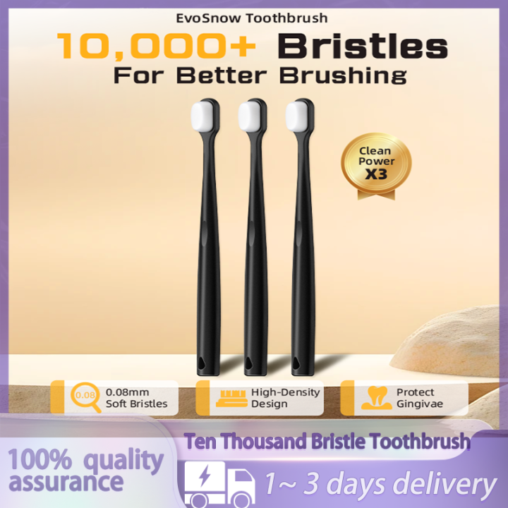 EvoSnow Premium Ten Thousand Bristles Toothbrush Soft Bristles Eco