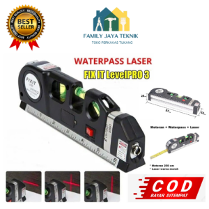 Fixit LevelPro3 Laser Waterp Penggaris Meteran 250Cm Infrared