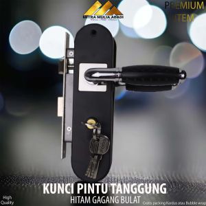 Kunci Pintu Tanggung Hitam Doff 20CM I Gagang Bulat