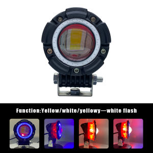 ไฟสปอร์ตไลท์สว่างมากไฟหน้ารถจักรยานยนต์ไฟตัดหมอกมอเตอร์โคมไฟเสริมไฟทำงาน Led 12V 10W 2400lm