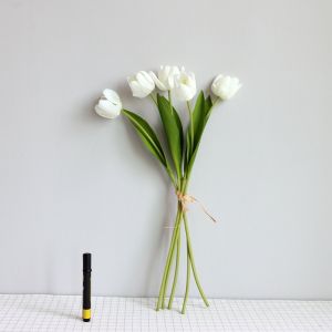 Hoa tulip cao su cánh ẩm mát lạnh hoa tulip giả dài 60cm hoa lụa đẹp cao cấp