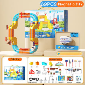 Magnetic Building Block Track Car Anti-Gravity Magnetic Suction Train DIY Assembly Toy