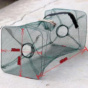 RectangularFishing Net Portable Folding Square Fish Trap Shrimp Trap Lobster Crab Net The two-hole Fishing Trap