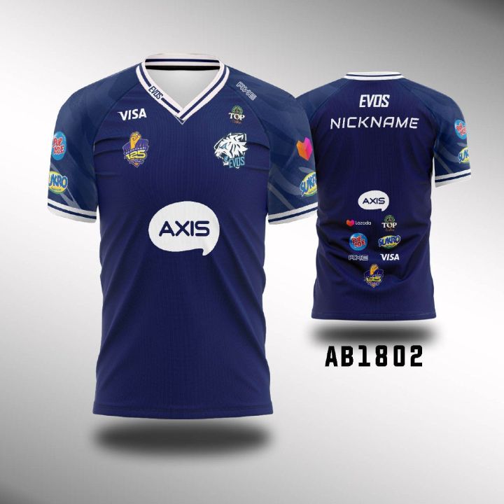 Kaos Jersey EVOS 2021 AB1802 NEW Seasson MPL Mobile Legend Free fire DOTA2 Custom Fullprint