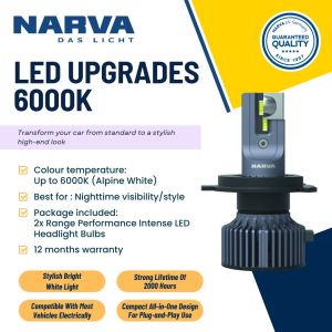 NARVA Car Headlight Halogen / LED Bulbs Set Honda Civic 2017-2021 (FC i-VTEC 1.8S )