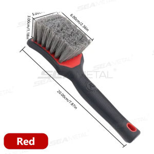 แปรงล้างรถที่ทำควาทสะอาดล้อยางรถยนต์แปรงด้ามจับสั้นไนลอนขนนุ่มปานกลาง