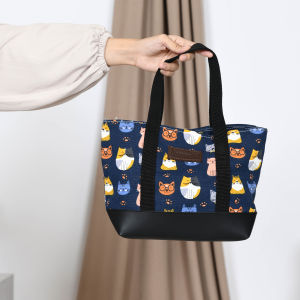 Tote Bag Wanita Korea Desain Polkadot/Katun Motif Modern - Tas Bahu Premium Custom