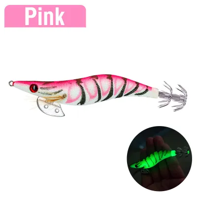 SUKE Squid Jig Luminous Shrimp Octopus Bait 8CM/7.6G For Octopus Fishing Artificial Spinner Bait