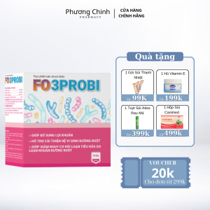 Fo 3Probi Fobelife - Cải thiện hệ vi sinh đường ruột giảm rối loạn tiêu hoá - Hộp 20 ống 10ml