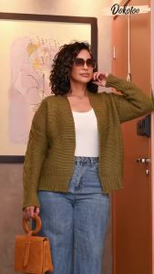 Dokotoo Womens Open Front Long Sleeve Chunky Knit Cardigan Sweaters Loose Outwear Coat