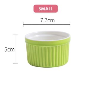 DR Bowl Ceramic Souffle Baking Creative Home Baking Oven Tableware Baking Cup Steamed Cake Dessert Bowl