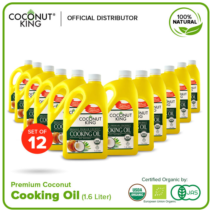 Coconut King Premium Organic Coconut Cooking Oil 1.6 Liter (Bundle of