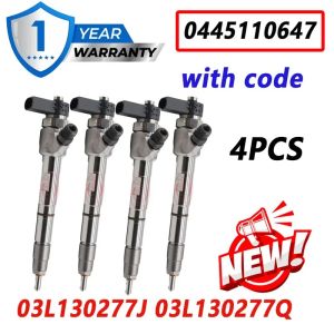 4PCS 0445110647 New Fuel Injection Nozzle 03L130277Q Diesel Injector OEM 03L130277J For For VW Amarok Audi A4 A6 Q5 Seat