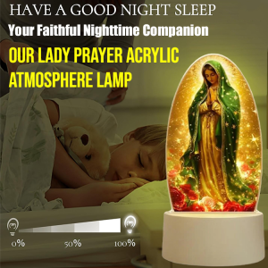 Our Lady Prayer Acrylic Atmosphere Lamp Colorful Acrylic LED Night Light Christmas Decorative Ambient Lights