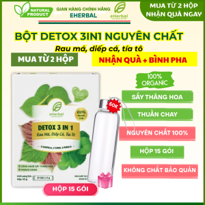 [Mua 3 Hộp Tặng 3 Hộp + Bình pha] Detox 3 trong 1 Rau má diếp cá tía tô Eherbal – Sấy thăng hoa hiện đại nguyên chất 100% thanh lọc cơ thể khỏe đẹp từ bên trong