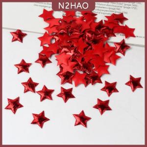 N2HAO  100pcs vàng bạc sao cho Christmas Đảng trang trí nội thất bọt vải Sao DIY sổ lưu niệm thẻ đồ trang trí embellishments phụ kiện