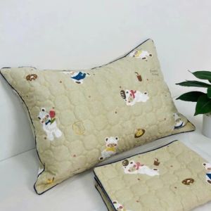 Vỏ gối nằm cotton đũi xơ đậu nành trần bông dày dặn chất vải mềm mịn thoáng mát kích thước 45 x65cm
