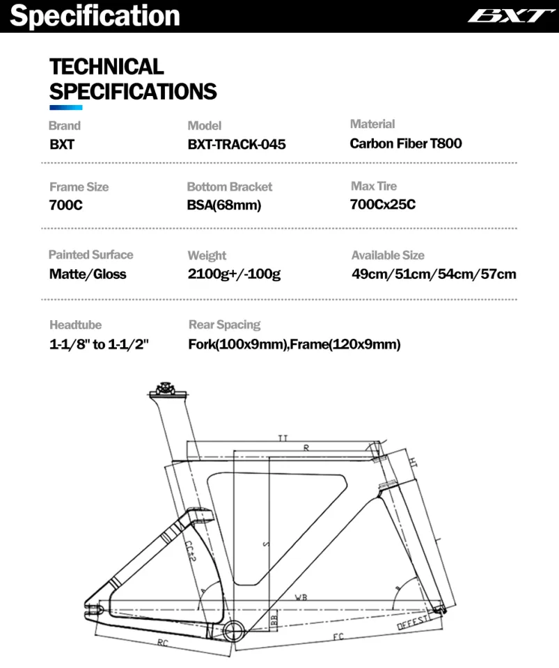 57cm discount frame height