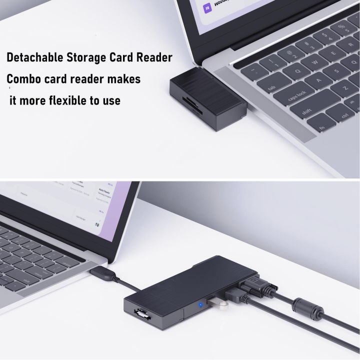 LICAEVEY USB C Hub 9 in 1 Multiport Adapter Dual Display USB3.0 Docking ...