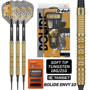 TARGET SOFT TIP DARTS - 18G/21G BOLIDE ENVY 10 90% TUNGSTEN DART SET Original Electronic dart
