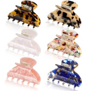 WILLBOND 6 Pieces Medium Hair Claw Clips for Thin Hair 2.6 Inch Tortoise Shell Clip Banana Jaw Hairpin French Style Barrettes Head Accessories for Women Girls(Classic Patterns)