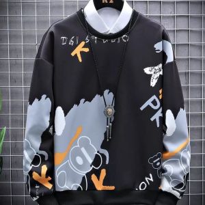 O- Neck Bear Basic Cowo/Sweater Jaket Wanita Tebal