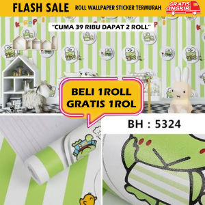 ( DAPAT 2 ROLL ) BELI 1 GRATIS 1 Wallpaper Stiker Dinding Motif Dan Karakter Premium Higth Quality Size 45cm X 4M Doraemon Awan GH032