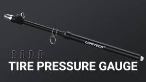 LUMITECO 12 Dual Head Tire Pressure Gauge Heavy Duty Truck Tire Gauge Range 10-150PSI 1-10Bar for Tire Pressure Checker Straight-On Tire Air Gauge Extended Tube for Semi Truck RV Car Motorcycle