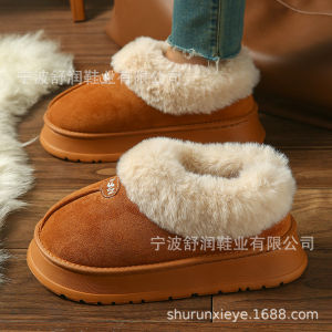 Free Shipping Straight-Leg Autumn And Winter MenS And WomenS Furry Slippers Warm And Customizable For Small Orders