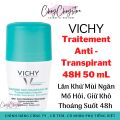 Lăn Nách Vichy Anti Transpirant 50ml Xanh - Lăn khử mùi và khô thoáng vùng da dưới cánh tay 48H. 