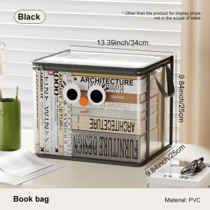UFORU Book storage box Student classroom home dust-proof transparent foldable book bag desktop old book sorting artifact