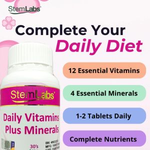 StemLabs MultiVitamin Daily Vitamins Plus Minerals 30s [JAKIM Halal  KKM Approved]