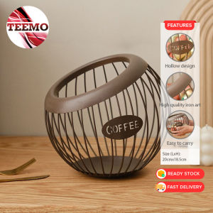 TEEMO Iron Art Coffee Capsule Storage Basket Decorative Desktop Snack Fruit Candy Holder For Coffee Table Or Kitchen Counter Bakul Penyimpanan Buah - Fulfilled by TEEMO SHOP