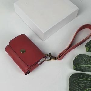 [Da thật] Bao da đựng phụ kiện Airpod pro da bò thật AP102LD (Đen/Nâu/Đỏ) - 100% da thật BH 3 năm
