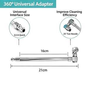 HLINKEY Multi-Scene 360° Dual Swivel Cleaning Wand 1/4 Quick Connect Pressure Washer Spray Wand for Car Wash AC Coil Cleaning Wheel Well Wash Adjustable Angle Extension Nozzle