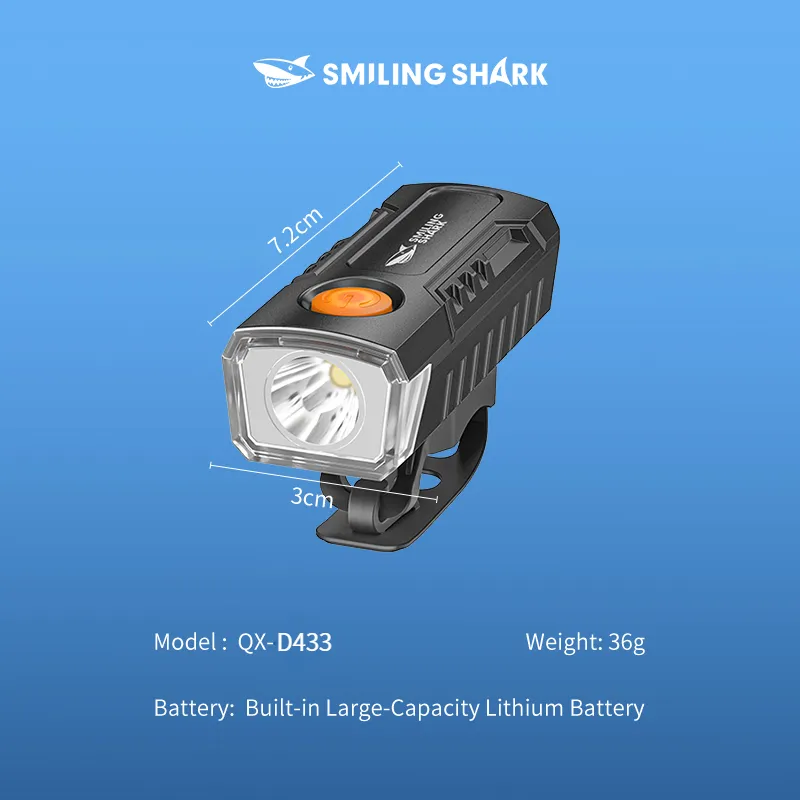 Smiling shark QXD433 LED Bike Light 4Mode USB Rechargeable Super