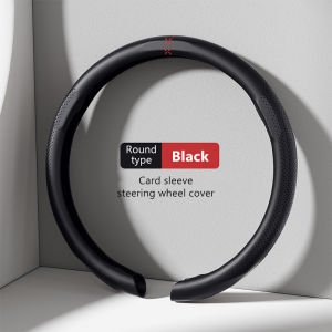 SEAMETAL PU Leather Car Steering Wheel Cover Universal 38CM O Type  Steering Protector Cover Non-Slip Breathable