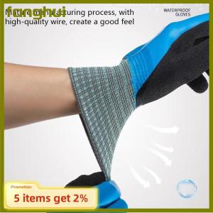 fanghui Cao su chịu nước hoàn toàn tráng nylon găng tay lạnh chống làm vườn găng tay