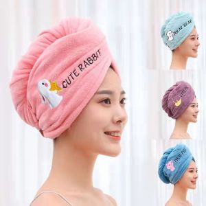 Women Soft Microfiber Towels Bathroom Cap Towel Bath Hats Women Dry Hair Cap Quick Drying Soft Lady Turban Head Girl Towel