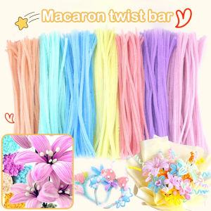 MillionGrid 100pcs đầy màu sắc Chenille gốc Xoắn Rod len gốc Fluffy thanh sắt dây Tự Làm Thủ Công xoắn trang trí ống chất tẩy rửa sang trọng
