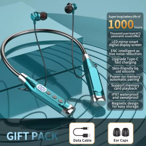 BONINE New Bluetooth Earphones Wireless Headphones Magnetic Sport Neckband Neck-hanging TWS Earbuds Wireless Blutooth Headset with Mic