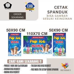 Cetak Spanduk Banner Aneka Pop Ice Boba Costom Desain