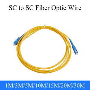 5PCS UPC SC to SC Fiber Optic Extension Cable Single-Core Single Mode Simplex Indoor Patch Cord 1M/3M/5M/10M/15M/20M/30M Wire