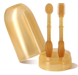 2pcs Baby Silicone Toothbrush set for 0-18 months newborn infant  Tongue Coating Cleaner Toddle Oral Care