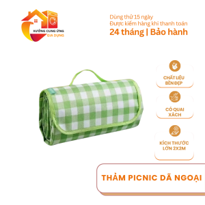 Thảm picnic dã ngoại chống thấm nước 2x2m họa tiết hoa lá thảm trải ngoài trời gấp gọn tiện lợi