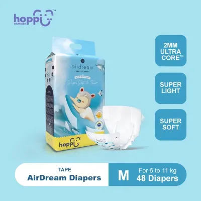 Hoppi AirDream Tape Diapers M (48 pcs) - Baby Diapers
