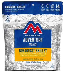 Mountain House Breakfast Skillet | Shredded Potatoes & Scrambled Eggs mixed with Pork Sausages Peppers & Onions | Freeze Dried 30 Year Shelf Life